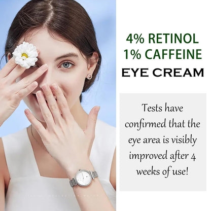 Eye Cream, Under Eye Cream for Dark Circles, Eye Cream for Puffiness and Bags Under Eye and Wrinkles with Retinol Caffeine for All Skin Types, 0.5 Fl oz