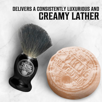 Viking Revolution Shaving Soap for Men - Shave Soap for Use with Shaving Brush and Bowl for Smoothest Wet Shave, Shaving Soap Puck - 4 Pack Variety, Each Pack 2.5oz (Vanilla, Bergamot, Tobacco, Oud)