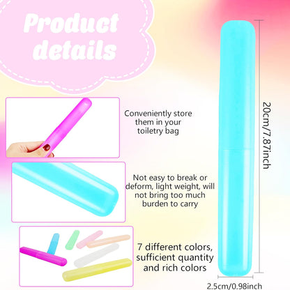 140 Pieces Plastic Toothbrush Case Travel Toothbrush Holders Portable Dust-proof Toothbrush Cases for Travel Bathroom Indoor Outdoor Travel Trip Camping School