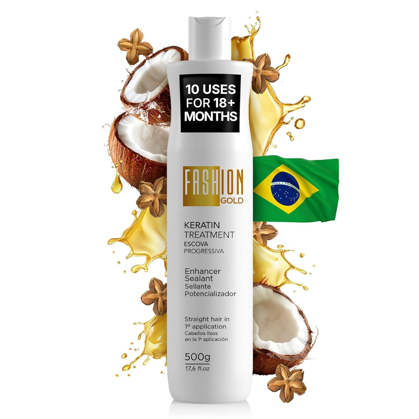 Keratin Hair Treatment (10 USES per Bottle), Keratina para Alisar el Pelo, Hair Botox Treatment, At Home Keratin Treatment, Alisados Organicos SIN FORMOL, Verdadera Keratina Brasileña