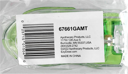 Ezy Dose Pill Cutter with Safety Shield, Safely Cut Pills and Vitamins, Pill Splitter, Retractable Blade Guard, Green