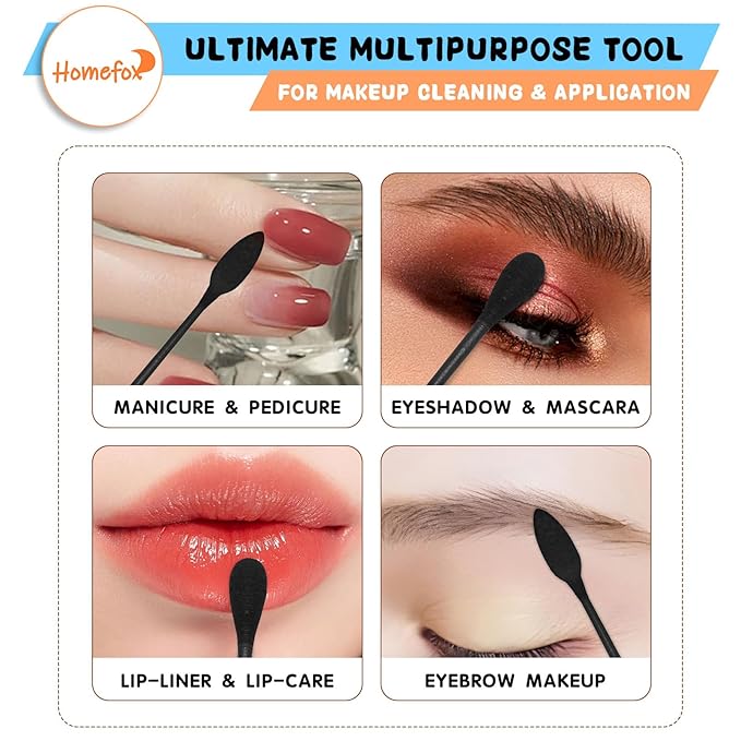 Xl black thick cotton swabs