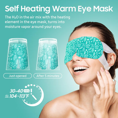 Steam Eye Mask, 20 Packs Heated Eye Mask Warm Compress for Eyes, Disposable Self Heating Eye Mask for Sleep, Spa, Travel Essentials & Relaxation Gifts for Women, Men (Unscented)