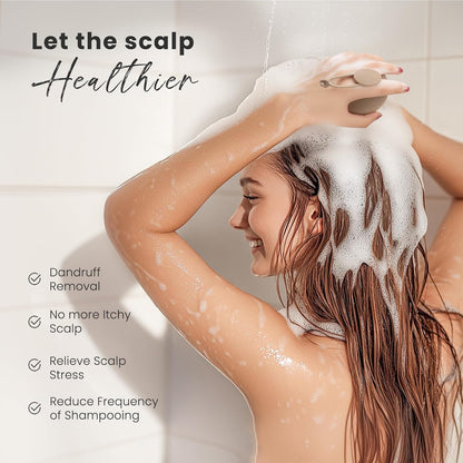 AIMIKE Scalp Massager Shampoo Brush, Soft Silicone Hair Scrubber for Washing Hair, Dandruff Removal & Scalp Scrubber Hair Growth Stimulator, Scalp Brush/Exfoliator Brush On Dry & Wet Scalp