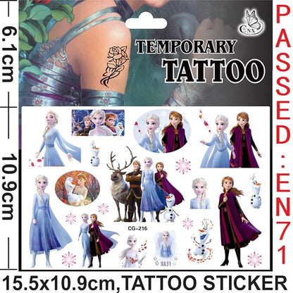 4 sheet frozen princess tattoos