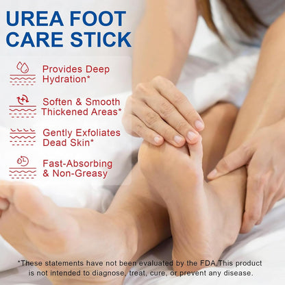 Urea Cream Stick 60% plus 2% Salicylic Acid for Feet Maximum Strength, Foot Lotion Stick for Rough Thick Dry & Cracked Skin, with Coconut Oil, Green Tea Extract, Tea Tree and Aloe Vera