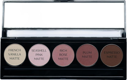 Matte Warm Tone Rose Pink & Brown Vegan Eyeshadow Palette; Talc, Paraben & Cruelty Free