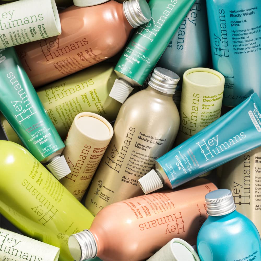 Hey Humans Deodorant, Aluminum Free Deodorant for Women and Men, Contains Naturally Derived Ingredients, All Day Odor Control, Refreshing Deodorant Essential Oils, Pack of 2, Lavender Vanilla