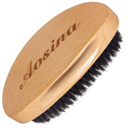 Wave Brush for Men - Beech Wood & Black Boar Bristle Brush for Cultivating Beards, Hair Waves, and Wolfing
