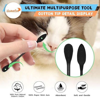 Xl black thick cotton swabs