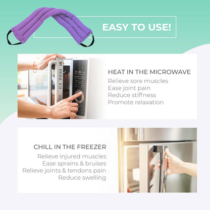 Microwavable Heating Pads for Lower Back, Neck, and Shoulder Pain Relief - Moist Microwave Heating Pad for Muscles and Joints - Microwave Hot Pack Heat Pad for Cramps - 1 Heat Pack Purple