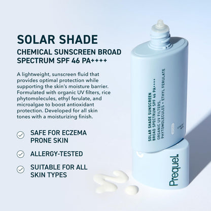 Skin Solar Shade - Moisturizing Face Sunscreen SPF 46 PA++++ Broad Spectrum UV Protection. Hydrating Sunblock for Dry Skin. Lightweight Travel Size Sun Protection, 1.7oz