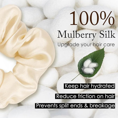 OLESILK 100% Mulberry Silk-Scrunchies for