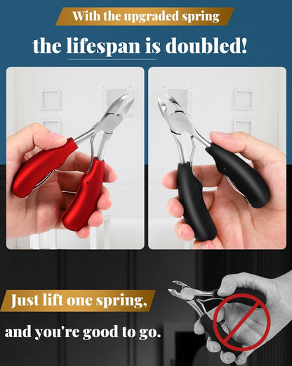 5Pcs Professional Nail Clippers Set for Ingrown & Thick Nails, Heavy Duty Toenail Clippers for Seniors, Men, Women