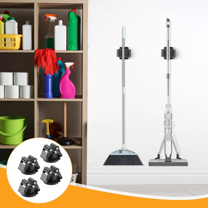 Magnetic Mop Broom Holder,4Pack Heavy Duty Magnetic Broom Holder for Cleaning Tools,D1.69” Strong Broom Mop Holder Wall Mount for Garage Kitchen Laundry Work Shop