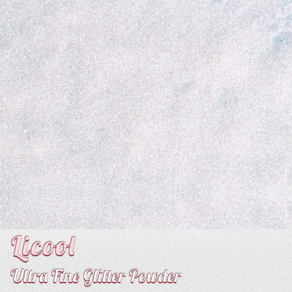 100g/3.5oz Pack Iridescent Rainbow Fine Glitter for DIY Craft, Extra Fine Glitter for Epoxy Resin, Glitter for Tumbler Candle Making, Festival Decoration Makeup Body Face Nail Art (Iridescent White)