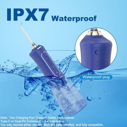 Water Flosser for Teeth, 300ML Cordless Oral Irrigator Rechargeable Dental Flosser Picks with 5 Modes 5 Jet Tips,IPX7 Waterproof Teeth Cleaner for Braces Gum Care, Home Travel Use
