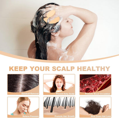 Silicone Scalp Massager Shampoo Brush, Scalp Scrubber for Hair Growth (Salmon Pink)