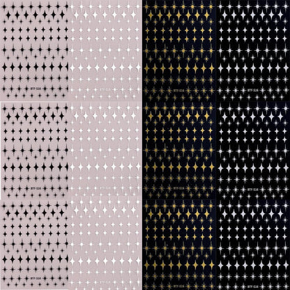 12 Sheets Star Nail Art Stickers 3D Self Adhesive Gold White Black Star Design Nail Art Decal Accessories for Women Acrylic Manicure DIY Decoration