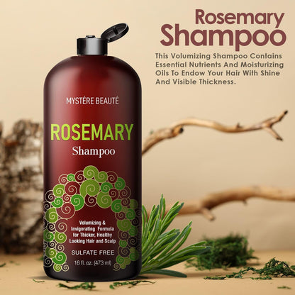 Rosemary Shampoo - Rosemary Shampoo for Hair Growth Organic - Promotes Hair Growth & Scalp Health - Volumizing Formula for Thicker Healthier Hair - Sulfate & Paraben Free, for Men Women - 16 fl oz