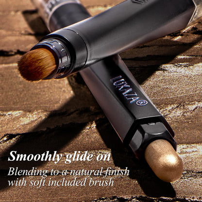 Neutral Brown Eyeshadow Stick Makeup 6PCS Set, Metallic Shimmer Matte Cream Eye Shadow Eyeliner Brightener Pencil Crayon - BROWN LATTE