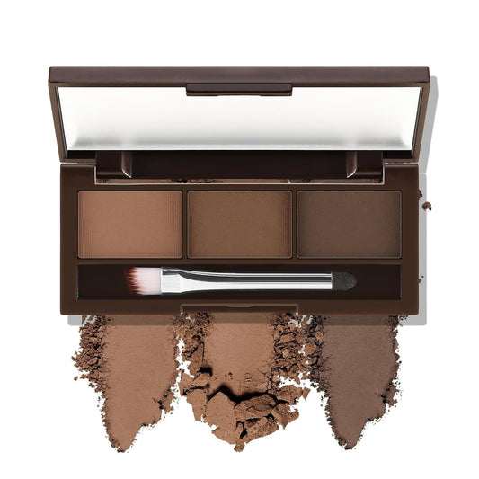 3 Colors Eyebrow Powder Set, Brow Powder Makeup Palette, Defining and Sculpting Brows, Waterproof Eye Contour Kit with Brush Applicator