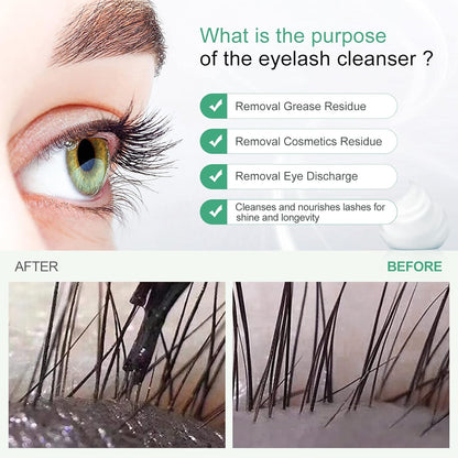 Eyelash Cleanser Concentrate 100ml Lash Extension Shampoo Oil-Free Eyelash Extension Shampoo with Salon Home Care -Makes 20 Bottles 60ml Lash Shampoo, Aloe