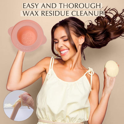 KOTAMU Wax Warmer, Waxing Kit for Women Men Hair Removal, Digital Waxing Machine for Face Eyebrow Bikini Brazilian Leg Body &Sensitive Skin, Pink Wax Kit With 44 Accessories for Home Salon Use