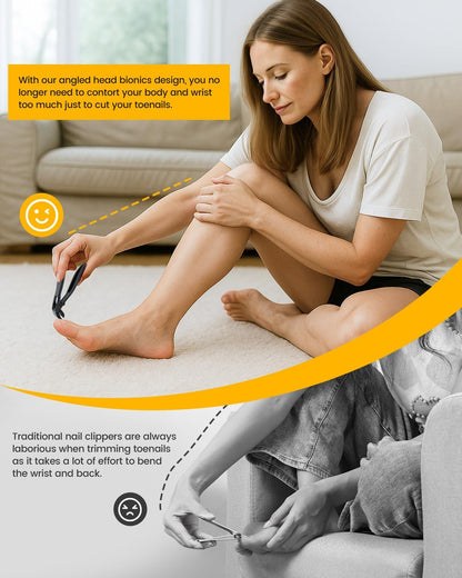 BEZOX Toe Nail Clippers for Thick Nails for Seniors with Safety Lock – Ergonomic Design Curved Cutting Jaw Toenail Clippers for Thick Nails for Comfortable, Safe, and Precise Trimming - Black