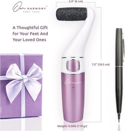 Electric Callus Remover for Feet: Professional Foot Care for Women by Own Harmony - Rechargeable Pedicure Tools - Electronic Foot File Pedi Sander - Best for Hard, Dry, Dead, Cracked Skin (3 Rollers)