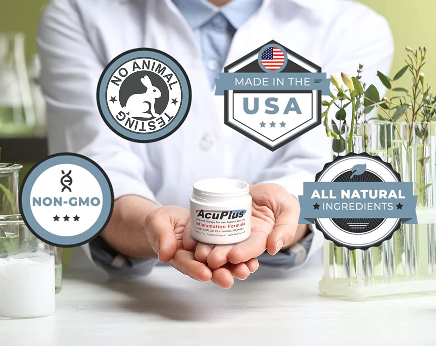 AcuPlus - Advanced Pain Relief Topical Anti Inflammatory Cream to Soothe Muscle & Joint Pain - Arthritis, Bursitis, & Tendonitis - Fast-Acting Formula with Natural Ingredients - 4 oz. each, Pack of 3