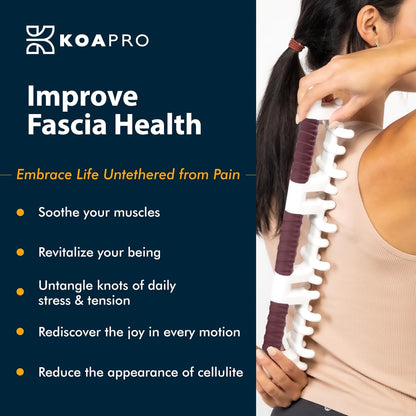 KOAPRO Facia Blaster for Cellulite and Sore Muscles – Large, Full Body Manual Trigger Point Massager for Deep Tissue Relief on Back, Neck, Legs, Myofascial Release Tool Alleviates Tension and Aches
