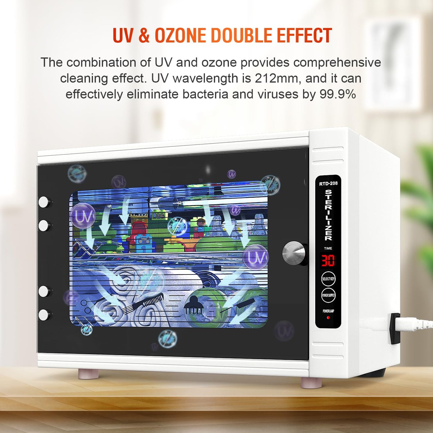 UV Sanitizer Cabinet. UV Light Sanitizer Box with Timer Setting, Suitable for Cleaning of Various Items