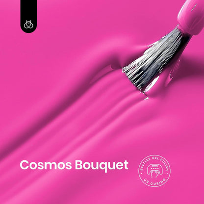 Beetles Hot Pink Gel Nail Polish, 1Pcs 15ml Cosmos Bouquet Pink Gel Polish Soak Off Uv Nail Lamp Needed Nail Art Manicure for Women