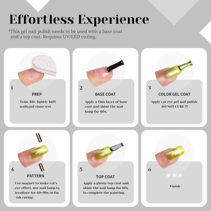 Crystal Cat Eye Gel Nail Polish,15ml Holographic Galaxy Gel Polish Soak Off UV LED Nail Lamp Magnetic Silver Shimmer Velvet Gel Nail Polish for Manicure Salon DIY Home - GP0082