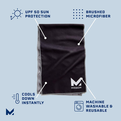 MISSION Original Cooling Towel - Soft, Durable Microfiber - Cools Up to 2 Hours - UPF 50 Sun Protection - Machine Washable
