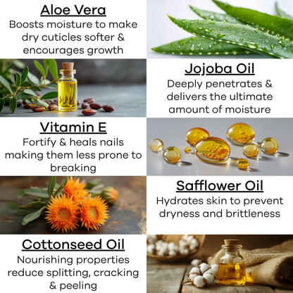 Ellie Chase Moisturizing Cuticle & Nail Care Oil 2.3 Fl Oz - Vanilla Scented – Infused with Jojoba Oil, Aloe, Vitamin E – Nail & Cuticle Hydration, Repair, Moisturizer, Strengthener, Growth