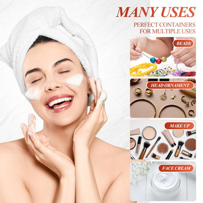 200 Pcs 4 oz Empty Bulk Plastic Container Jars with Lid Leak Proof Round Plastic Jars Small Cosmetic Travel Containers for Storage Makeup Creams Lotion Ointments, Amber