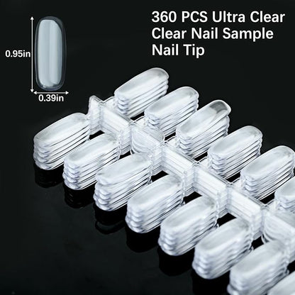 360pcs flat square nail tips