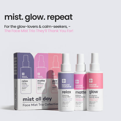 Face Mist Trio Collection – Hydrating Facial Mist Spray for Glowing Skin – Rosewater, Lavender & Hyaluronic Acid – Makeup Setting & Refreshing Face Spray Mist