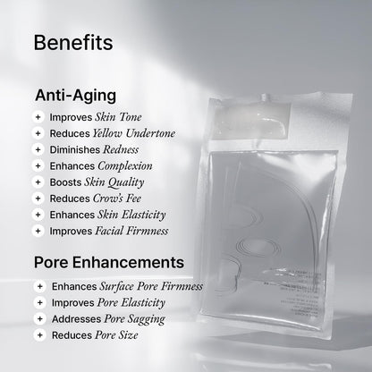 House of B Glow Glutathione 2-Step Face Film Set for Wrinkle Reduction & Skin Tone Enhancement, Shine Your Light with Korean Mask