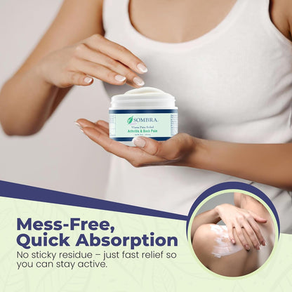 Sombra Warm Pain Relief Gel, Warm Relief for Arthritis and Chronic Pain Pre-Workout Muscle Rub Vegan Formula Free of Artificial Fragrances, Dyes, NSAIDs, Wax, Petroleum, Alcohol - 8oz (2 Pack)