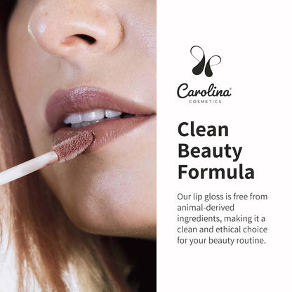 Plant-Based Non-Sticky Lip Gloss (What A Babe) - Hydrating & Nourishing with Sunflower Seed Oil, Cacao & Grape Seed Oil - Gluten-Free, Vegan, Non-GMO, Paraben-Free - 5g/0.18oz