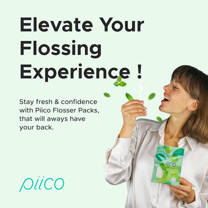 Piico Xylitol Floss Picks, 100 Count - Unbreakable, Shred-Resistant, Resealable, Unique Flavored Dental Flossers for Adults, Portable