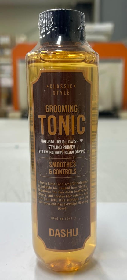 DASHU Classic Style Grooming Tonic - Korean Hair Tonic for Men w/Baobab Seed Oil, Phyto Zein & ABIL ME 45 MB - Lightweight Hair Styling - Volumizing Hair Serum - Scented Hair Scalp Oil (6.76 fl oz)