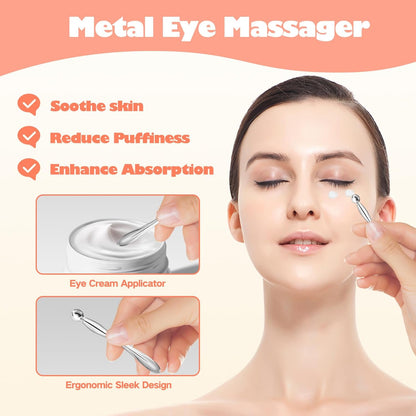 10 Pairs Under Eye Patches, Silicone Reusable Eye Patches, Under Eye Mask for Reduce Eye Wrinkle and Fine Lines Skin Care- Eye Cream Applicator and Tin Case