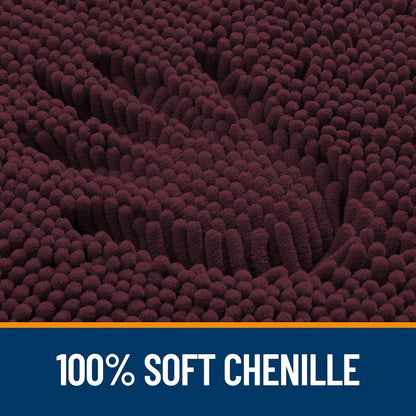 OLANLY Bathroom Rugs 36x24, Extra Soft Absorbent Chenille Bath Rugs, Rubber Backing Quick Dry, Machine Washable Bath Mats for Bathroom Floor, Tub and Shower, Home Decor Accessories, Black Cherry