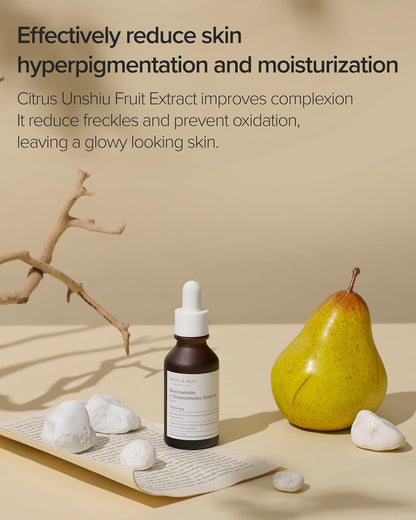 Mary&May Niacinamide + Chaenomeles Sinensis Face Serum - Korean Vitamin B3 Face Serum for Clear, Bright Skin, Sebum Control and Acne Soothing- Quick Absorption, Non-Sticky, Fragrance Free, 1.01 fl.oz.