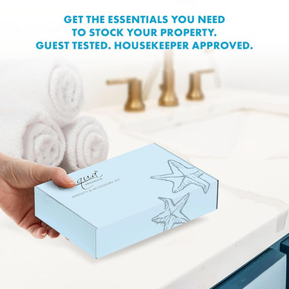 Aqua Organics Amenity & Accessory Kit|1oz Travel Size Shampoo,Conditioner,Lotion,Body Wash,Body Bar, Cleansing Bar, Shave & Dental Sets, Make-Up Remover Wipes & Vanity Kit|60 sets