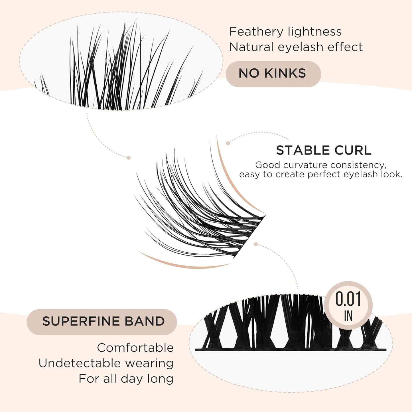 PopUp Lash Clusters 144 Pcs Cluster Lashes DIY Cluster Eyelash Extensions Mega Volume Reusable Individual Lashes Cluster Volume Look Super Thin Band & Soft(705）